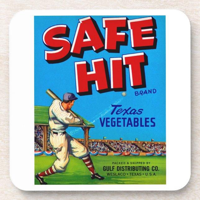 Safe Hit Vintag Lable Art Getränkeuntersetzer (Vorderseite)