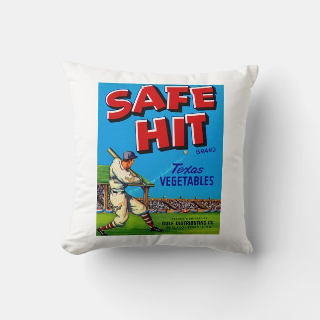 Safe Hit Vintag Lable Art Kissen (Vorderseite)