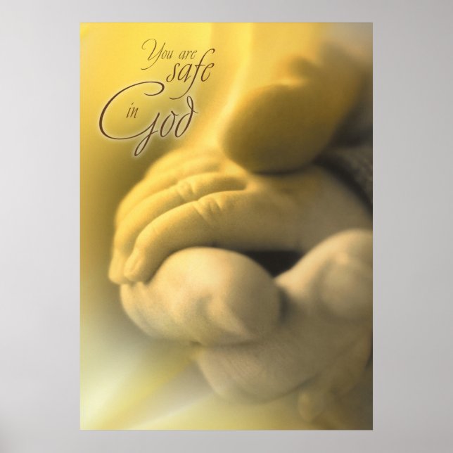 SAFE IN GOD - Christliches religiöses Plakat (Vorne)