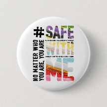 Safe mit mir Aquarell-runder Knopf