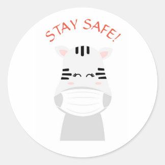 SAFE-NIEDLICHE ZEBRA-WETTMASK-Round-Sticker bleibe Runder Aufkleber