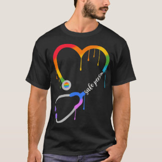 Safe Person, Heart Stethoscope, Nurse CNA Doctor,  T-Shirt
