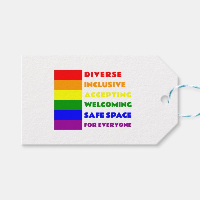Safe-Space-Aufkleber LGBTQ+ Geschenkanhänger (Vorderseite (Horizontal))