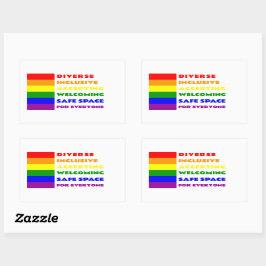 Safe-Space-Aufkleber LGBTQ+ Rechteckiger Aufkleber