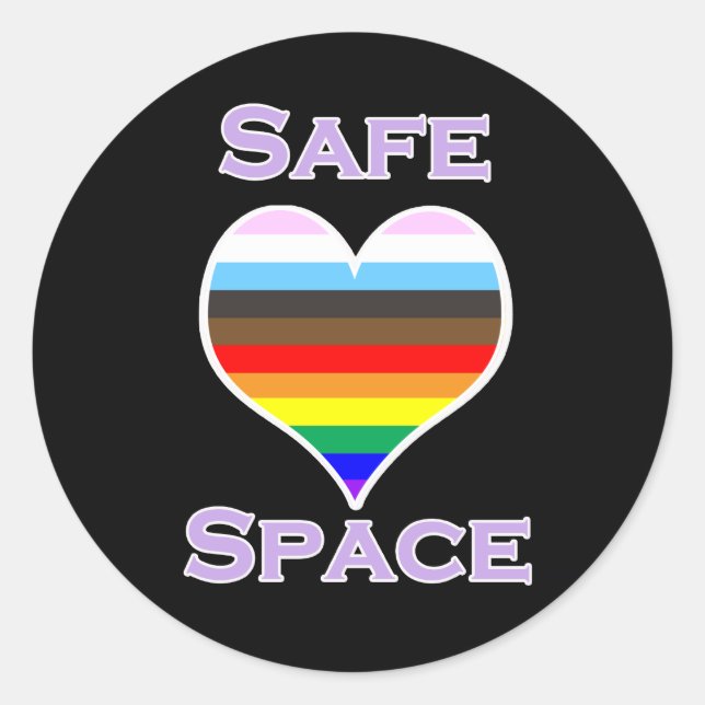 Safe Space Classic Round Aufkleber (Vorderseite)