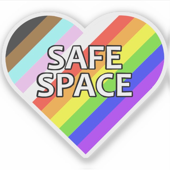 Safe Space Pride Heart Vinyl Sticker (Vorderseite)