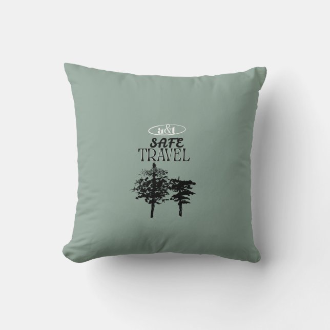 Safe Travel Pines Throw Kissen (Vorderseite)