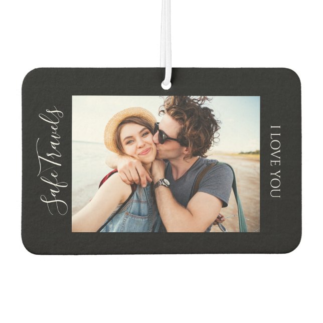 Safe Travels Gift For Him Custom Photo Car Autolufterfrischer (Vorderseite)