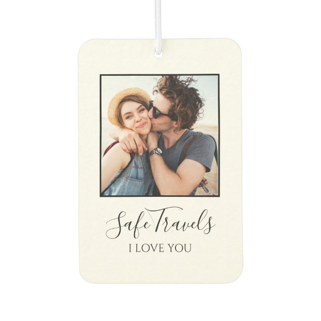 Safe Travels Gift For Him Custom Photo Car Autolufterfrischer (Vorderseite)
