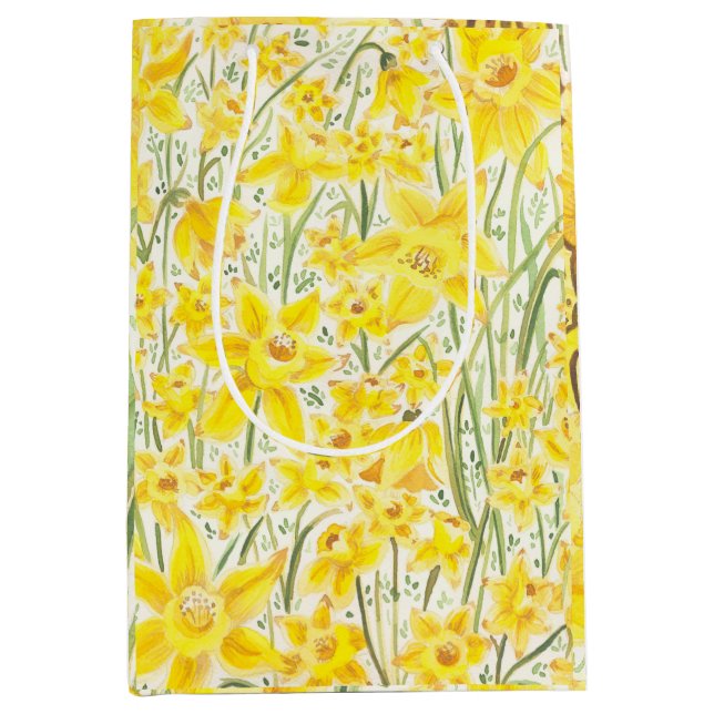 Safelgelbe Blume Geschenktasche Mittlere Geschenktüte (Vorderseite)