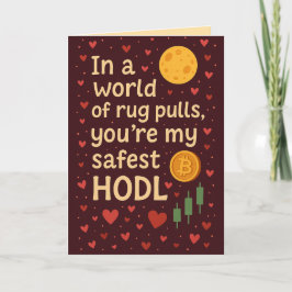Safest HODL Romantische Kryptokarte Dankeskarte