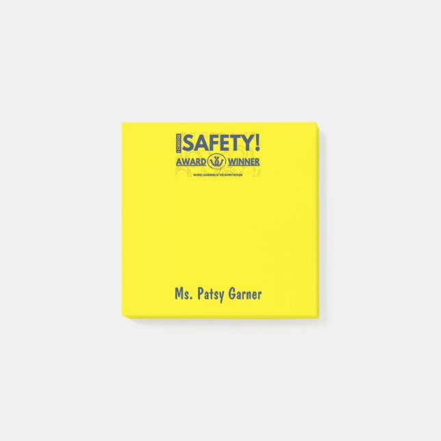 Safety Award Post-It Note (Devant)