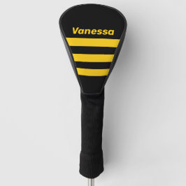 Safety Bee Nostalgic Across Striping with Name Golf Headcover