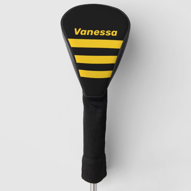 Safety Bee Nostalgic Across Striping with Name Golf Headcover (Vorderseite)