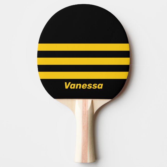 Safety Bee Nostalgic Across Striping with Name Tischtennis Schläger (Vorderseite)