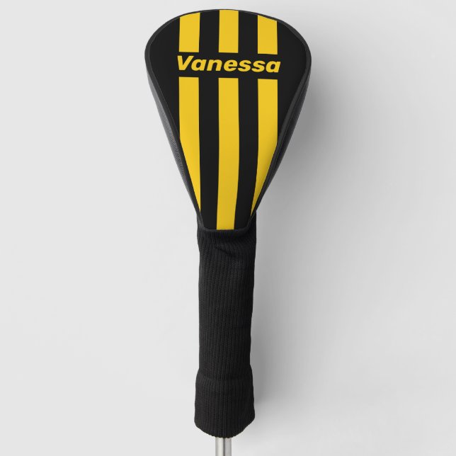 Safety Bee Nostalgic Pin Stripes with Name Golf Headcover (Vorderseite)
