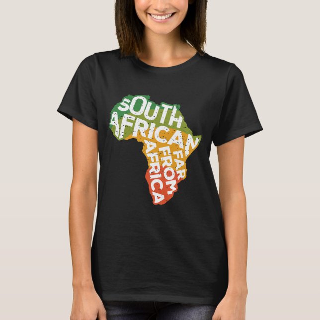 Saffa Südafrikanische Far from Africa Funny ExPat T-Shirt (Vorderseite)