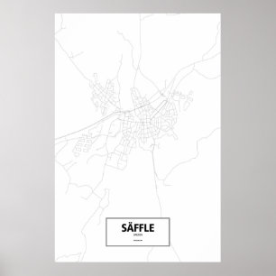 Säffle, Schweden (schwarz auf weiß) Poster
