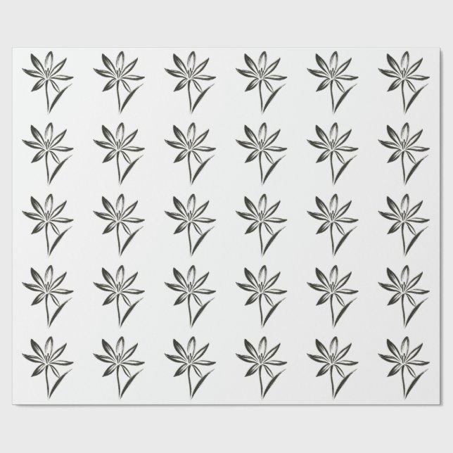 Saffron Blume - Pinselstrich Crocus blühen auf Geschenkpapier (Flach)