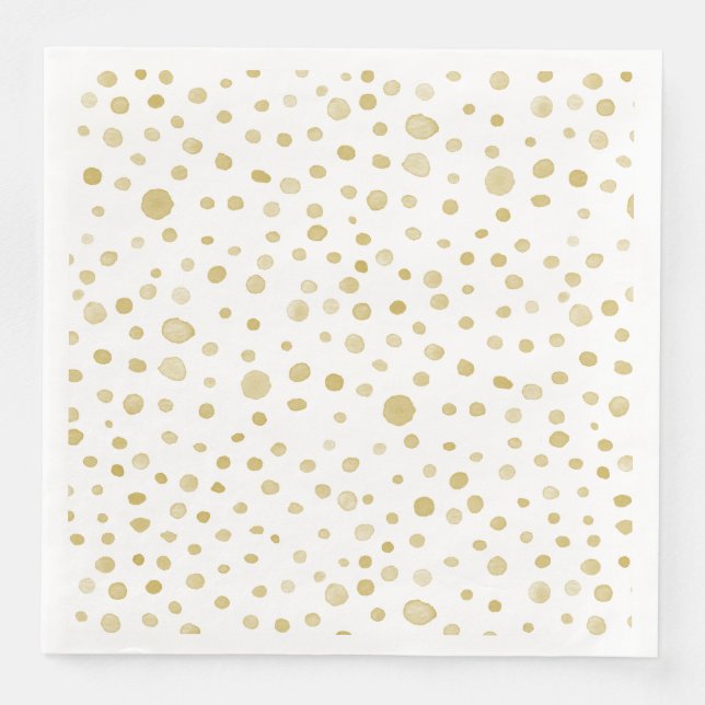 Saffron Confetti Wasserfarbe Dots Papier Napkin Serviette (Vorderseite)