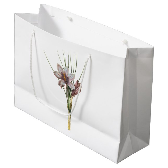 Saffron crocus (Crocus sativus) von Redouté Große Geschenktüte (Vorderseite Schrägansicht)