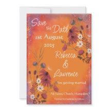 Saffron Sky Wildblumen - Hochzeit speichern Sie da