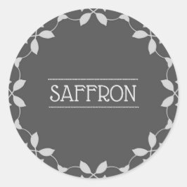 Saffron Spice Jar Label Runder Aufkleber