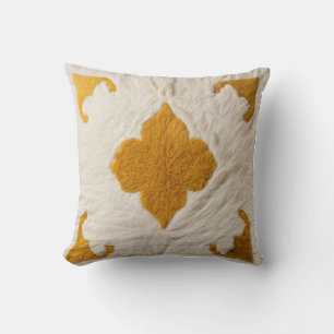 Saffron Splendor" Coussins de Kilim Jaune Perse