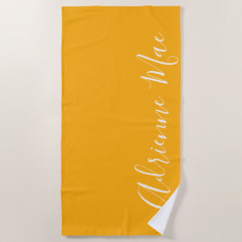 Saffron Yellow einfach Personalisiert Strandtuch