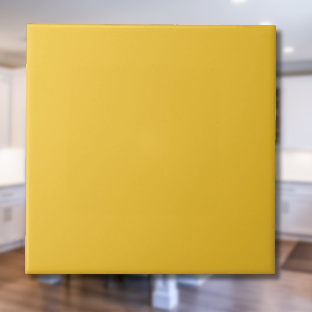 Saffron Yellow Solid Color | Klassisches Elegant Fliese (Von Creator hochgeladen)
