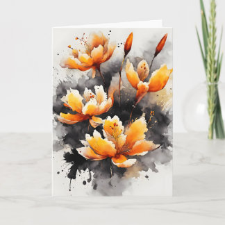Safran - Aquarellblumen Karte