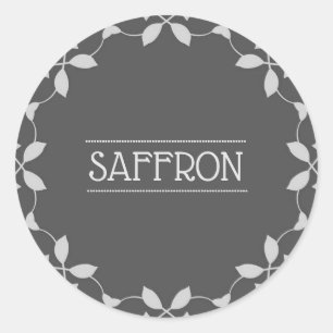 Safran-Gewürz-Glas-Aufkleber Runder Aufkleber