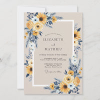 Safran Indigo Sonnenblume Eukalyptus Hochzeit