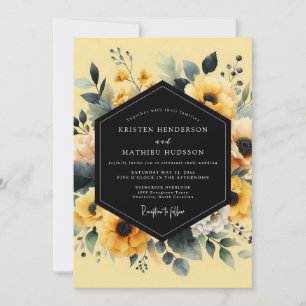 Safran-Noir-Botanical-Hochzeit Einladung