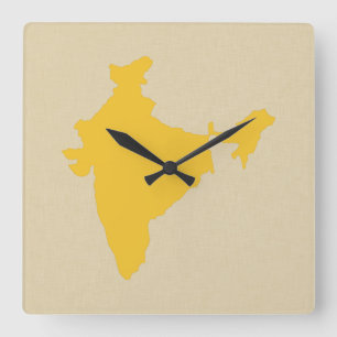 Safron Gewürz-Stimmungen Indien Quadratische Wanduhr