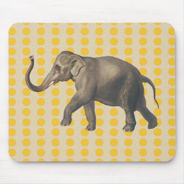 Safron Spice Moods Dots with Elephant Mousepad (Vorne)