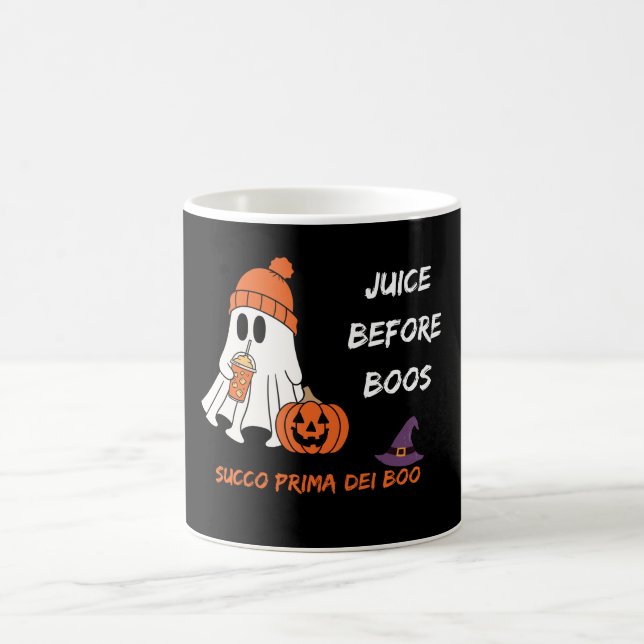 Saft vor Boos - Halloween Ghost & Pumpkin Kaffeetasse (Mittel)