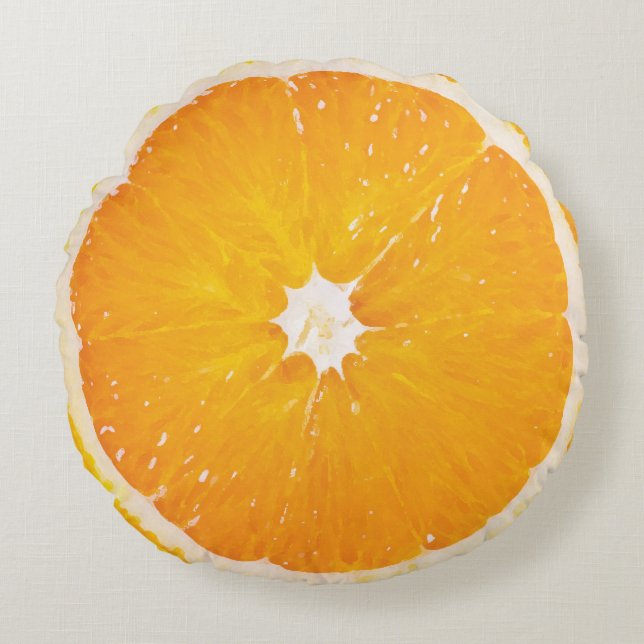 Saftige Frucht-orange Zitrusfrucht-Scheibe Rundes Kissen (Vorderseite)