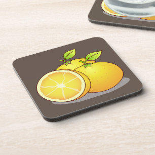Saftige Orangen Obstkunst Getränkeuntersetzer