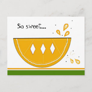 Saftige Orangenscheibe Postkarte