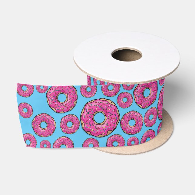 Saftige rosa Krapfen Satinband (Spule)