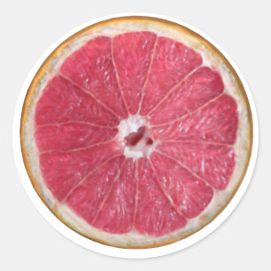 Saftige Rote Grapefruit Runder Aufkleber