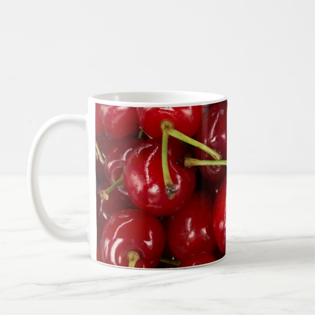Saftige rote Kirschen Kaffeetasse (Links)
