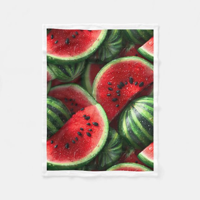 Saftige Wassermelonen-Scheiben-Decke Fleecedecke (Vorderseite)