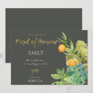 SAFTIGER KAKTUS BLUMENWATERCOLOR EHRENDAME EINLADUNG