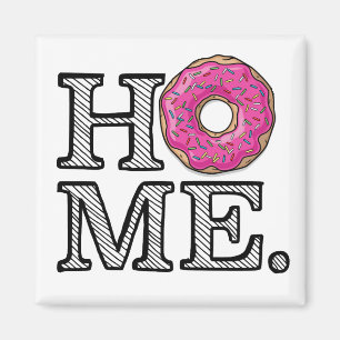 Saftiger köstlicher rosa Krapfen-Haus-Wärmer Magnet