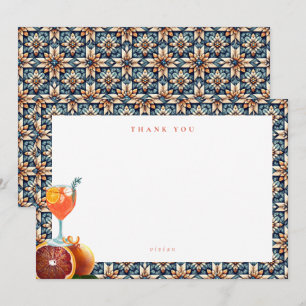 Saftiger Orangen-Spritz Floral Brautparty Dankeskarte