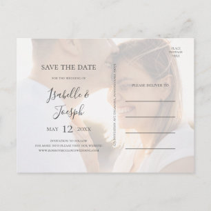 Saftiges Grün   Verblasstes Foto Save The Date Ein Einladungspostkarte