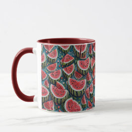 Saftiges Wassermelonen-Musterdesign 1 Tasse