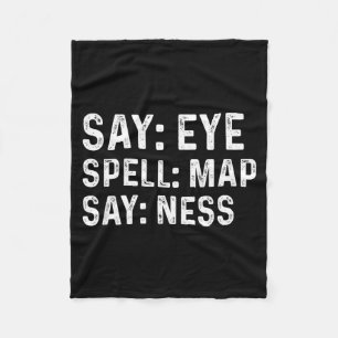 Sag Auge buchstabiere Karte Sag Ness Lustiger Sche Fleecedecke